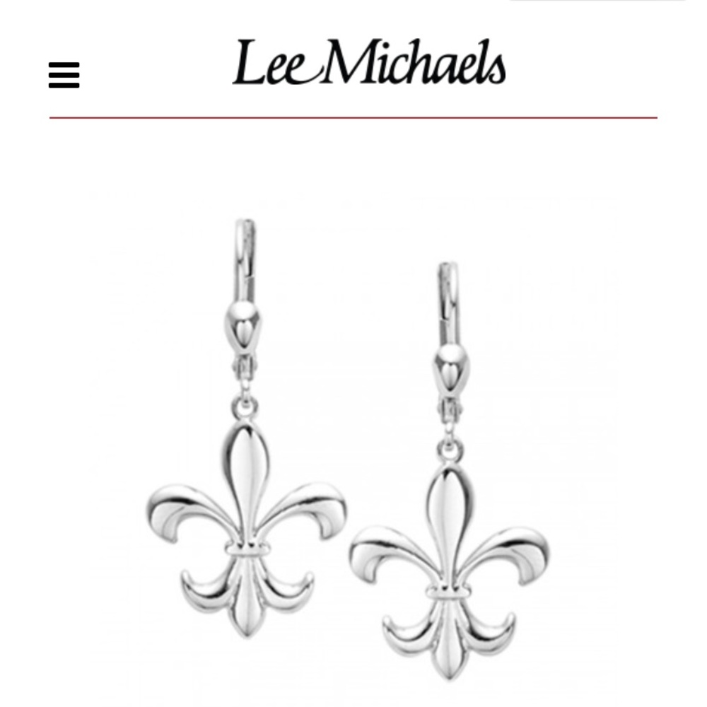 Lee Michaels Medium Fleur De Lis Earrings